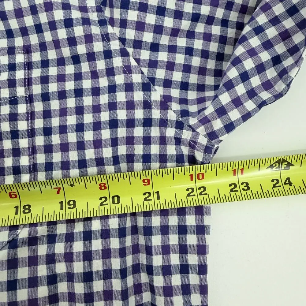 J. Crew Men's Purple & White Check Cotton Casual‎ Shirt Large NWT Men's